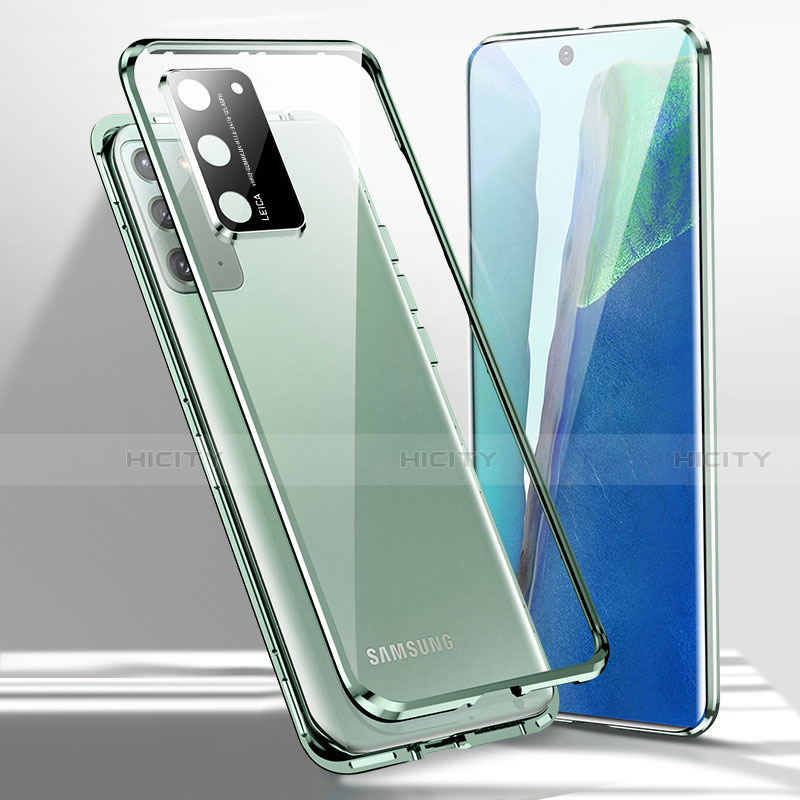 Samsung Galaxy Note 20 5G用ケース 高級感 手触り良い アルミメタル 製の金属製 360度 フルカバーバンパー 鏡面 カバー T02 サムスン 