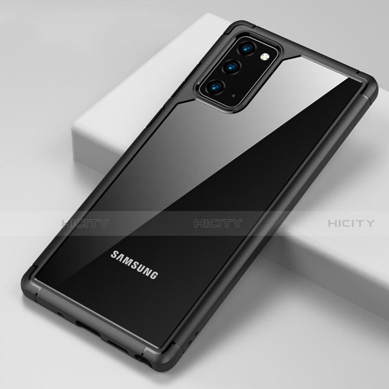 Samsung Galaxy Note 20 5G用ハイブリットバンパーケース クリア透明 プラスチック 鏡面 カバー H02 サムスン 