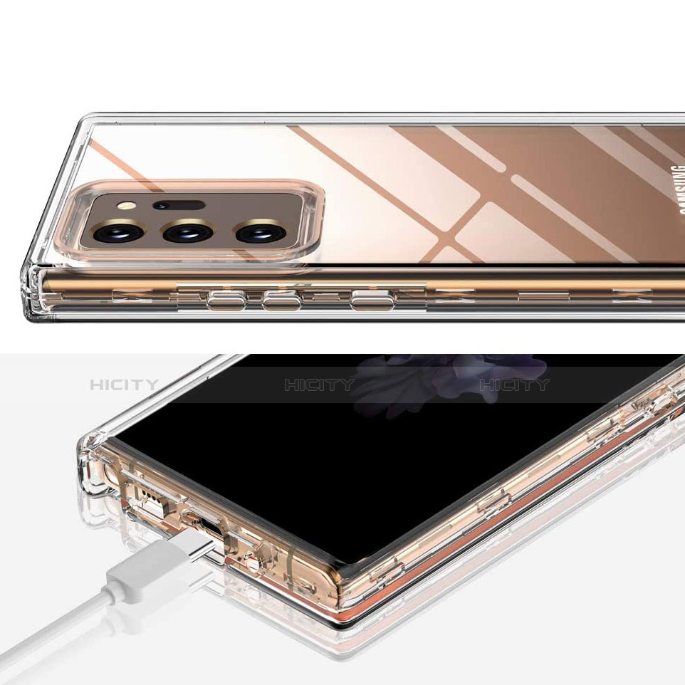 Samsung Galaxy Note 20 Ultra 5G用極薄ソフトケース シリコンケース 耐衝撃 全面保護 クリア透明 T02 サムスン クリア