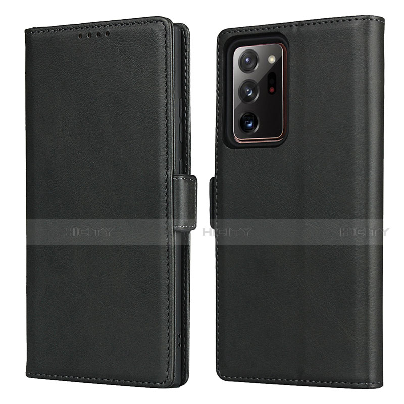 Samsung Galaxy Note 20 Ultra 5G用手帳型 レザーケース スタンド カバー N02 サムスン ブラック