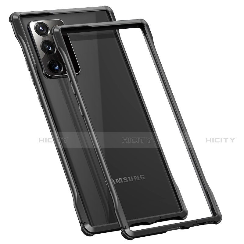 Samsung Galaxy Note 20 Ultra 5G用ケース 高級感 手触り良い アルミメタル 製の金属製 バンパー カバー N01 サムスン ブラック