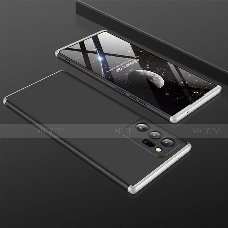 Samsung Galaxy Note 20 Ultra 5G用ハードケース プラスチック 質感もマット 前面と背面 360度 フルカバー M01 サムスン シルバー・ブラック