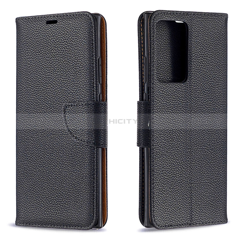 Samsung Galaxy Note 20 Ultra 5G用手帳型 レザーケース スタンド カバー B06F サムスン ブラック