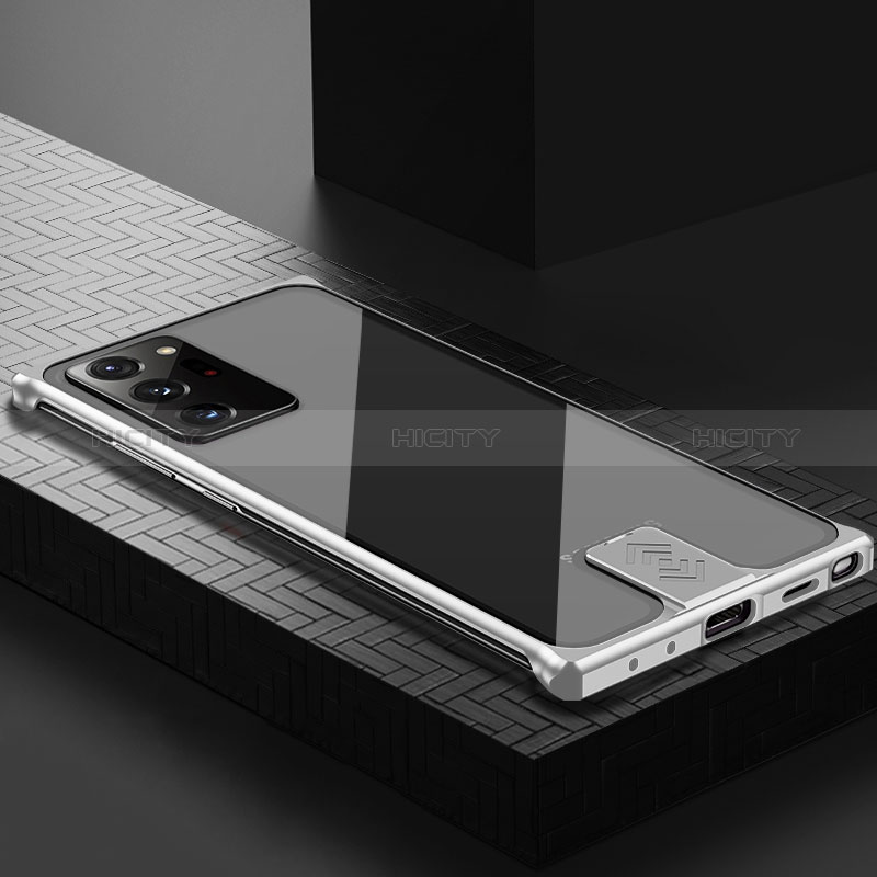 Samsung Galaxy Note 20 Ultra 5G用ケース 高級感 手触り良い アルミメタル 製の金属製 カバー LK1 サムスン シルバー