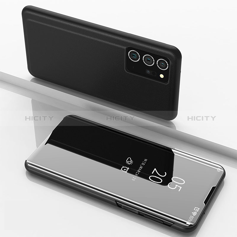 Samsung Galaxy Note 20 Ultra 5G用手帳型 レザーケース スタンド 鏡面 カバー ZL1 サムスン ブラック