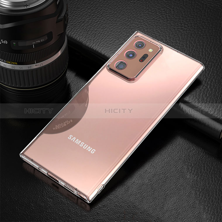 Samsung Galaxy Note 20 Ultra 5G用極薄ソフトケース シリコンケース 耐衝撃 全面保護 クリア透明 K03 サムスン クリア