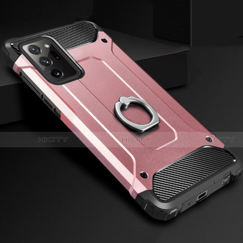 Samsung Galaxy Note 20 Ultra 5G用ハイブリットバンパーケース プラスチック アンド指輪 兼シリコーン カバー N01 サムスン