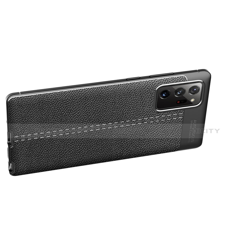 Samsung Galaxy Note 20 Ultra 5G用シリコンケース ソフトタッチラバー レザー柄 カバー サムスン 