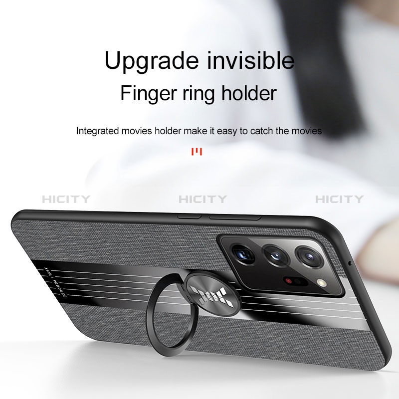 Samsung Galaxy Note 20 Ultra 5G用極薄ソフトケース シリコンケース 耐衝撃 全面保護 アンド指輪 マグネット式 バンパー X02L サムスン 