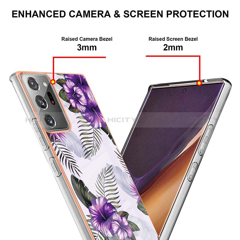 Samsung Galaxy Note 20 Ultra 5G用シリコンケース ソフトタッチラバー バタフライ パターン カバー Y03B サムスン 