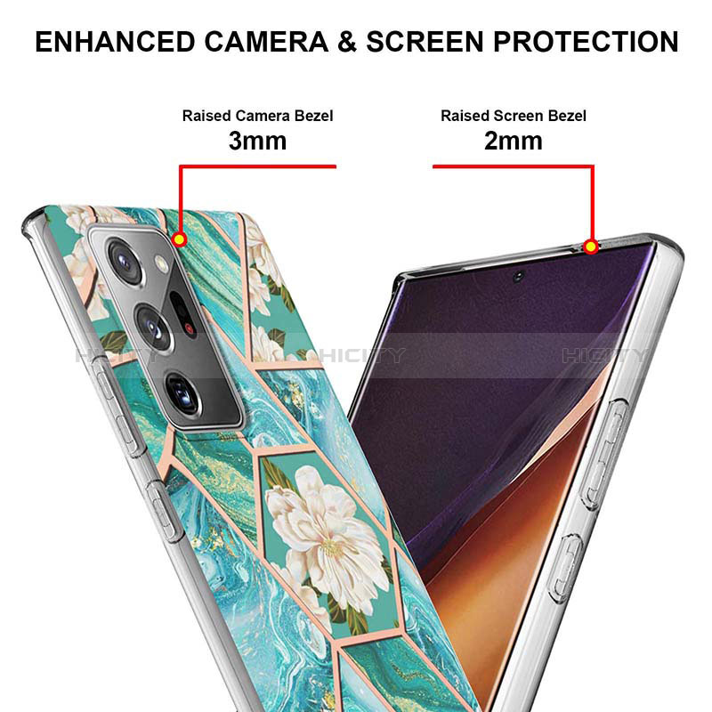 Samsung Galaxy Note 20 Ultra 5G用シリコンケース ソフトタッチラバー バタフライ パターン カバー Y02B サムスン 