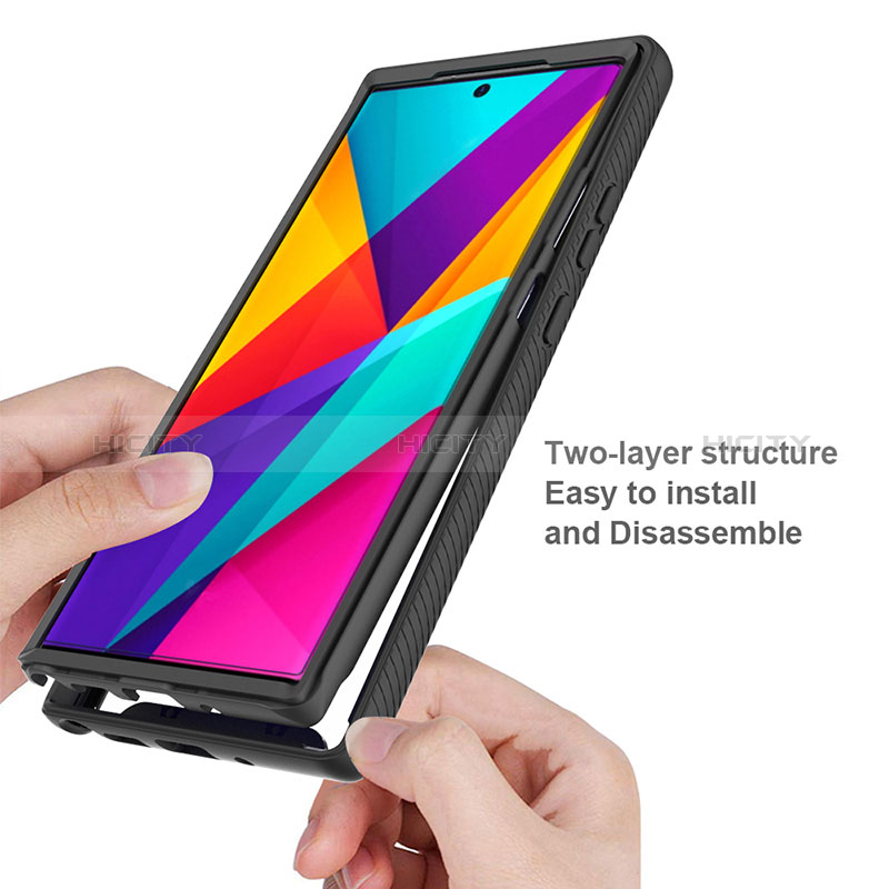 Samsung Galaxy Note 20 Ultra 5G用360度 フルカバー ハイブリットバンパーケース クリア透明 プラスチック カバー ZJ1 サムスン 