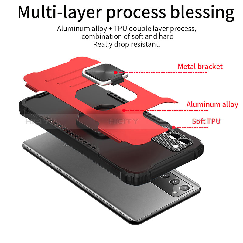 Samsung Galaxy Note 20 Ultra 5G用ハイブリットバンパーケース プラスチック アンド指輪 マグネット式 ZJ2 サムスン 