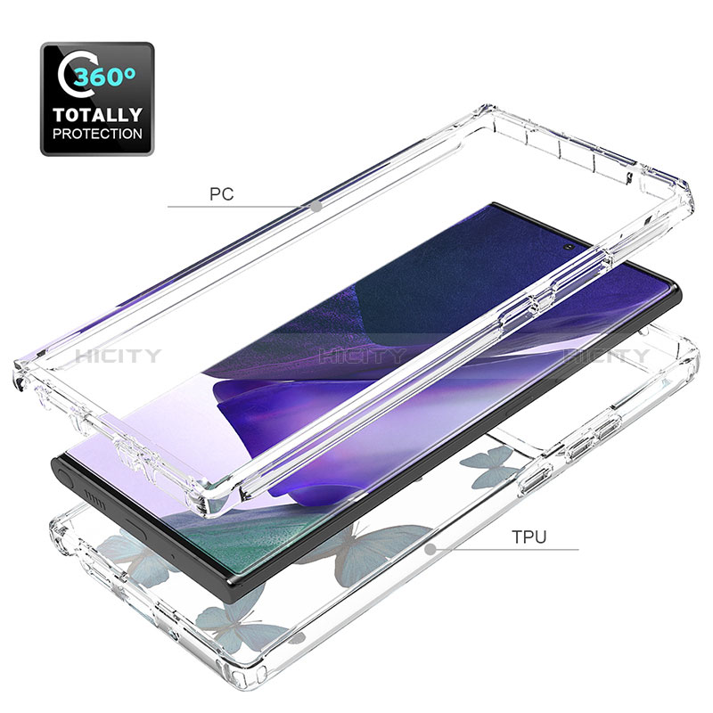 Samsung Galaxy Note 20 Ultra 5G用前面と背面 360度 フルカバー 極薄ソフトケース シリコンケース 耐衝撃 全面保護 バンパー 透明 サムスン 
