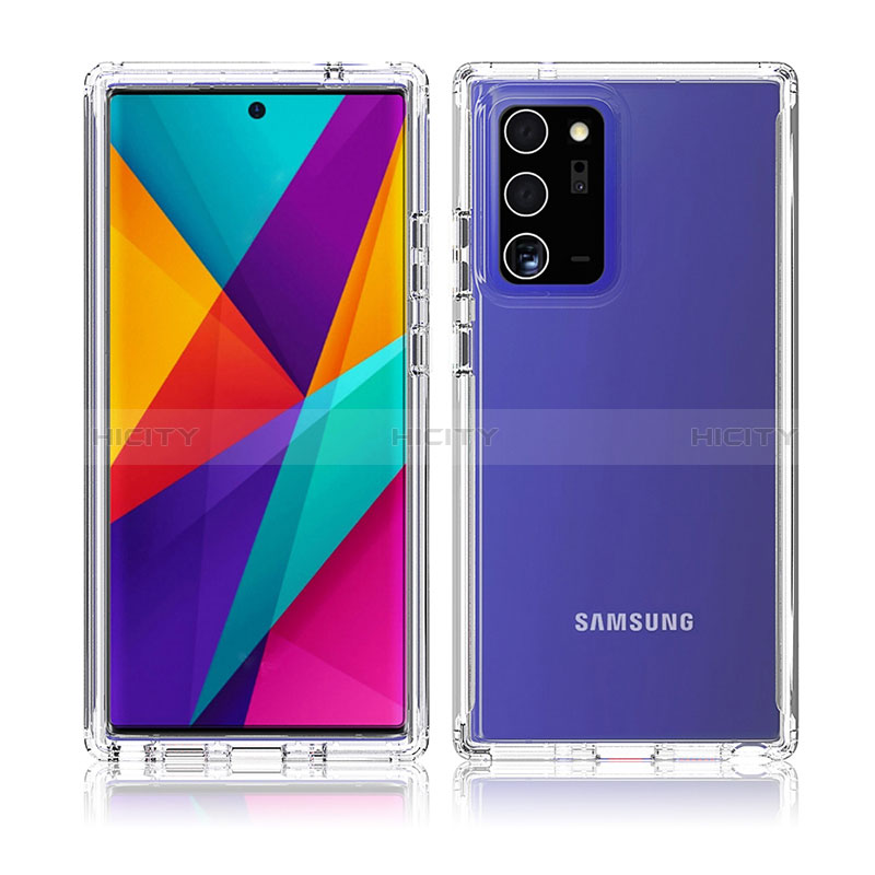 Samsung Galaxy Note 20 Ultra 5G用前面と背面 360度 フルカバー 極薄ソフトケース シリコンケース 耐衝撃 全面保護 バンパー 勾配色 透明 サムスン 