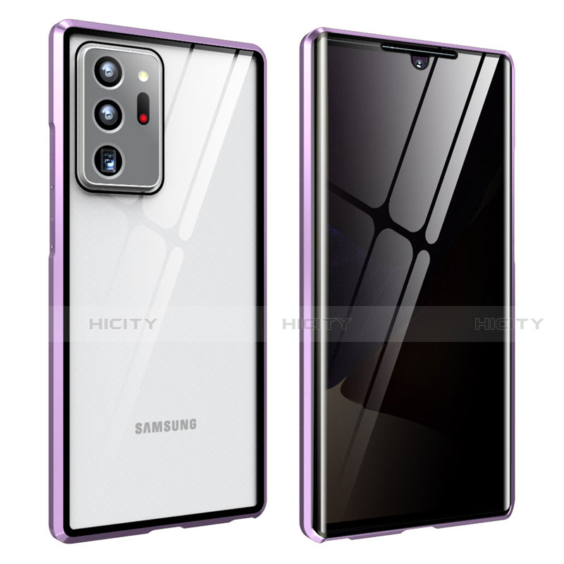 Samsung Galaxy Note 20 Ultra 5G用ケース 高級感 手触り良い アルミメタル 製の金属製 360度 フルカバーバンパー 鏡面 カバー サムスン 