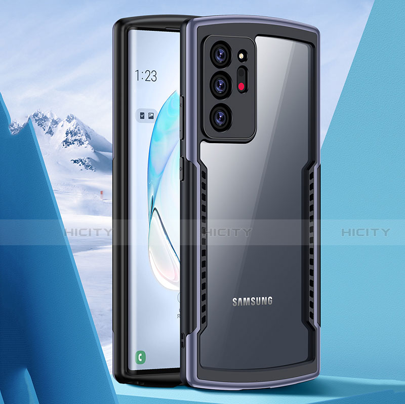 Samsung Galaxy Note 20 Ultra 5G用ハイブリットバンパーケース クリア透明 プラスチック 鏡面 カバー M04 サムスン 