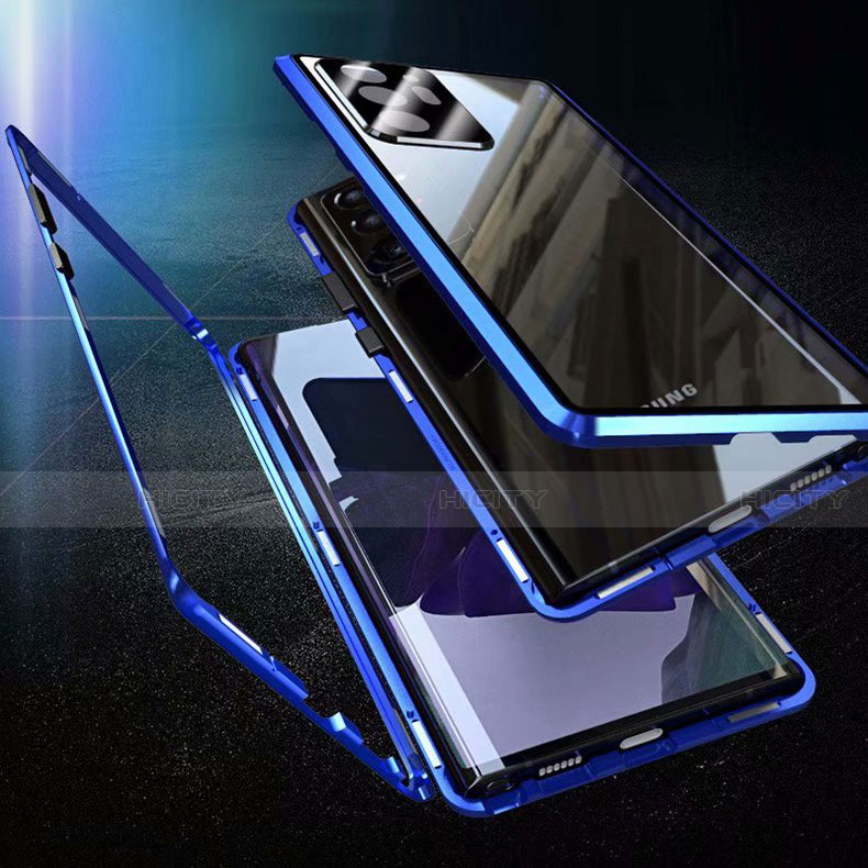 Samsung Galaxy Note 20 Ultra 5G用ケース 高級感 手触り良い アルミメタル 製の金属製 360度 フルカバーバンパー 鏡面 カバー T01 サムスン 