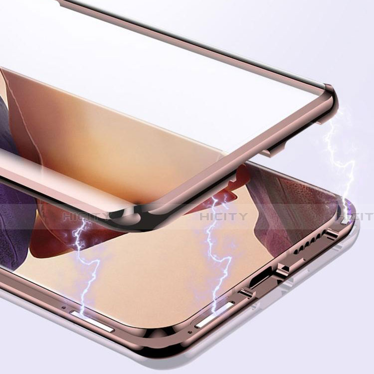 Samsung Galaxy Note 20 Ultra 5G用ケース 高級感 手触り良い アルミメタル 製の金属製 360度 フルカバーバンパー 鏡面 カバー T02 サムスン 