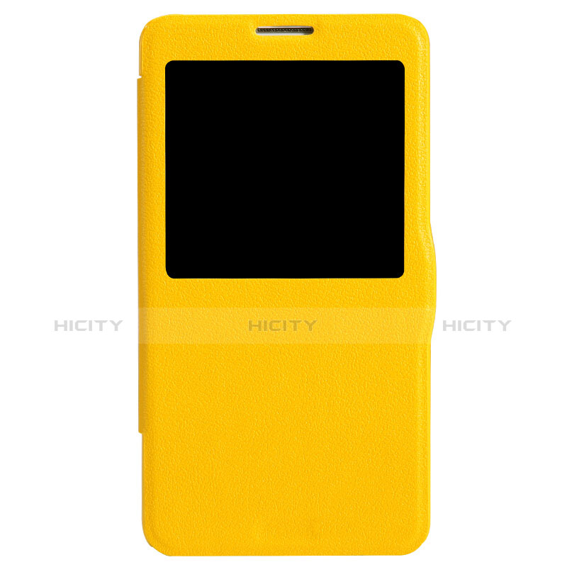 Samsung Galaxy Note 3 N9000用手帳型 レザーケース スタンド L01 サムスン イエロー