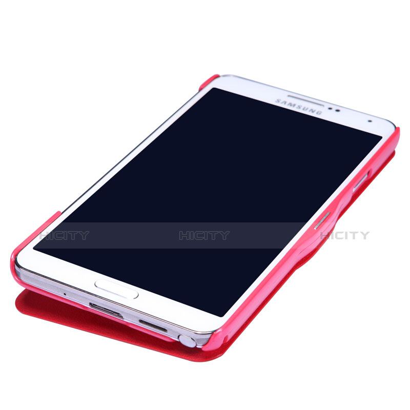 Samsung Galaxy Note 3 N9000用手帳型 レザーケース スタンド L01 サムスン レッド