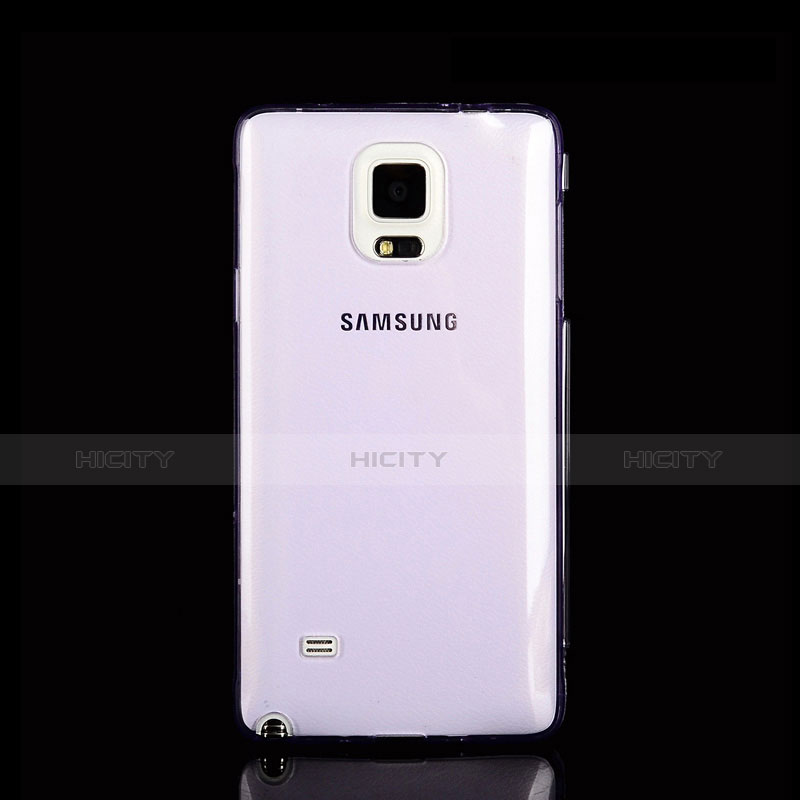 Samsung Galaxy Note 4 Duos N9100 Dual SIM用ソフトケース フルカバー クリア透明 サムスン パープル