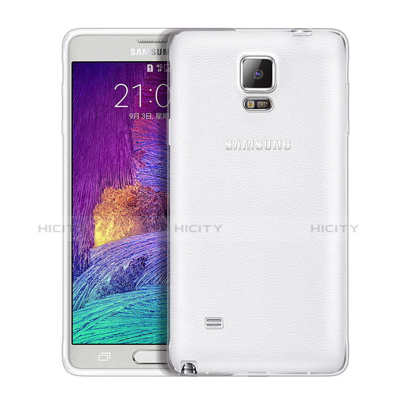 Samsung Galaxy Note 4 Duos N9100 Dual SIM用極薄ソフトケース シリコンケース 耐衝撃 全面保護 クリア透明 T02 サムスン クリア