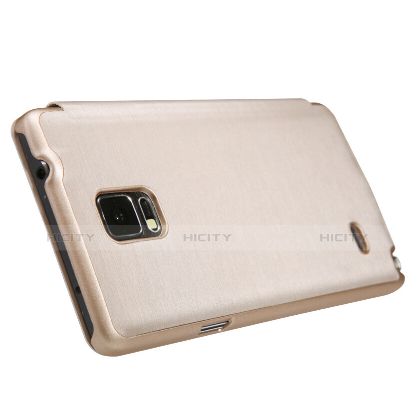 Samsung Galaxy Note 4 Duos N9100 Dual SIM用手帳型 レザーケース スタンド サムスン ゴールド