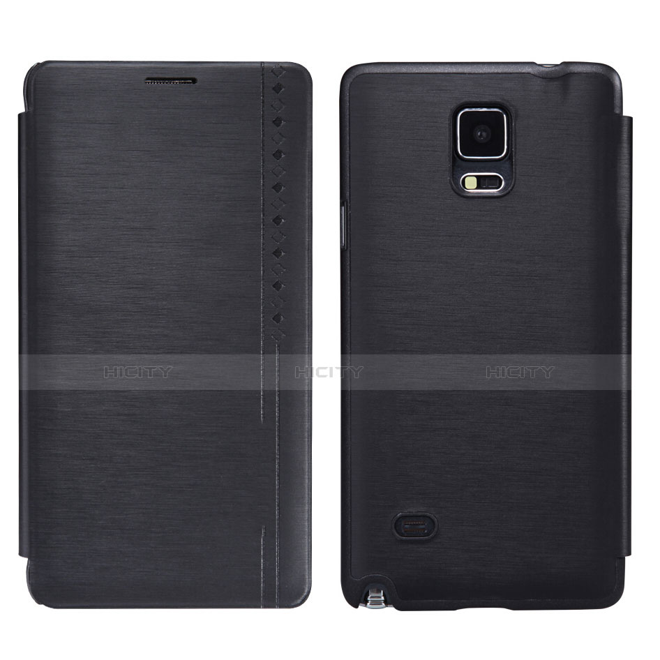 Samsung Galaxy Note 4 Duos N9100 Dual SIM用手帳型 レザーケース スタンド サムスン ブラック
