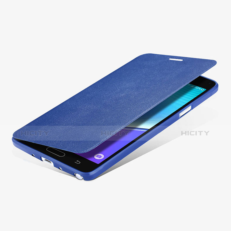 Samsung Galaxy Note 4 Duos N9100 Dual SIM用手帳型 レザーケース スタンド L01 サムスン ネイビー