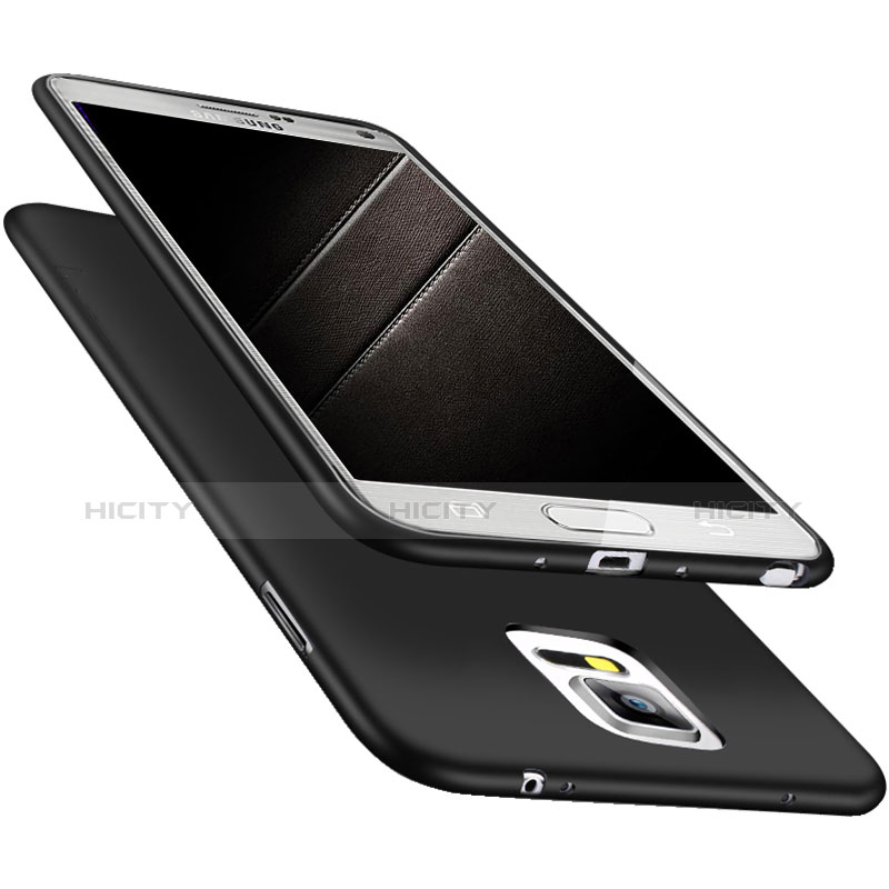 Samsung Galaxy Note 4 Duos N9100 Dual SIM用極薄ソフトケース シリコンケース 耐衝撃 全面保護 S02 サムスン ブラック