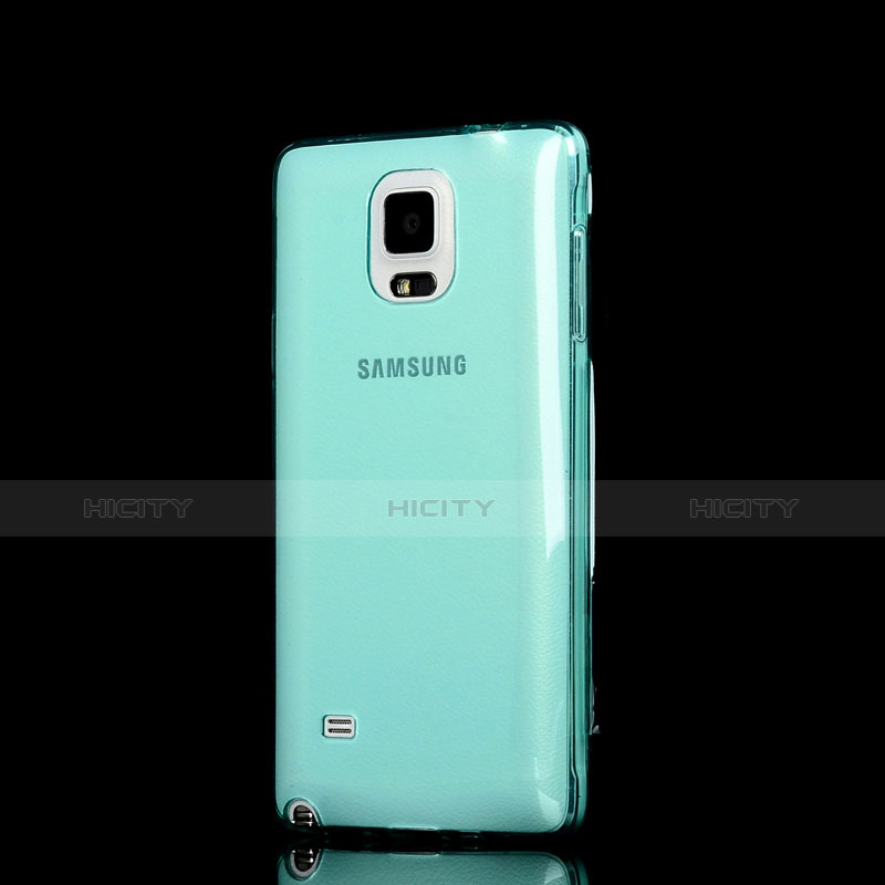 Samsung Galaxy Note 4 SM-N910F用ソフトケース フルカバー クリア透明 サムスン ブルー