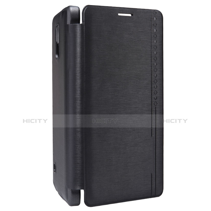 Samsung Galaxy Note 4 SM-N910F用手帳型 レザーケース スタンド サムスン ブラック