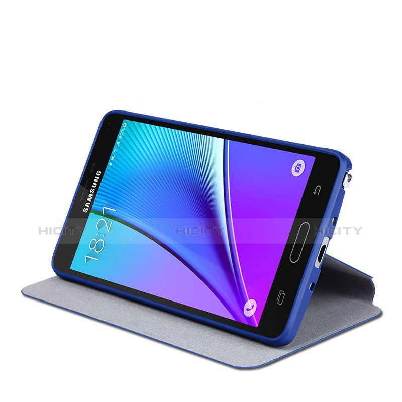 Samsung Galaxy Note 4 SM-N910F用手帳型 レザーケース スタンド L01 サムスン ネイビー