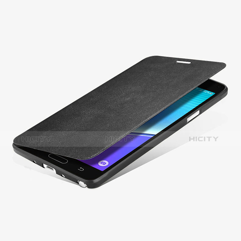 Samsung Galaxy Note 4 SM-N910F用手帳型 レザーケース スタンド L01 サムスン ブラック