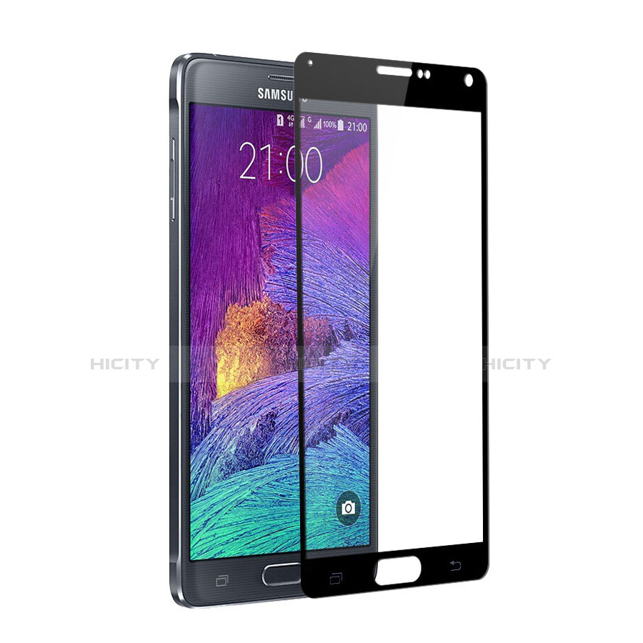Samsung Galaxy Note 4 SM-N910F用強化ガラス フル液晶保護フィルム サムスン ブラック