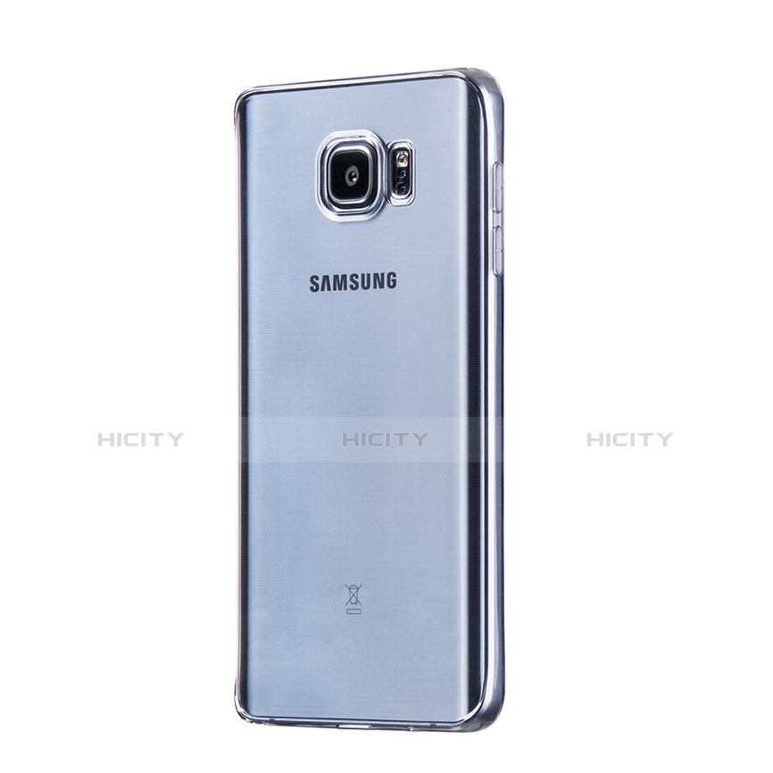 Samsung Galaxy Note 5 N9200 N920 N920F用ハイブリットバンパーケース クリア透明 プラスチック サムスン シルバー