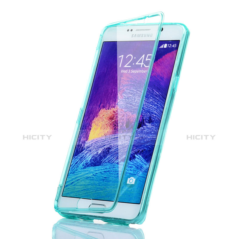 Samsung Galaxy Note 5 N9200 N920 N920F用ソフトケース フルカバー クリア透明 サムスン ブルー