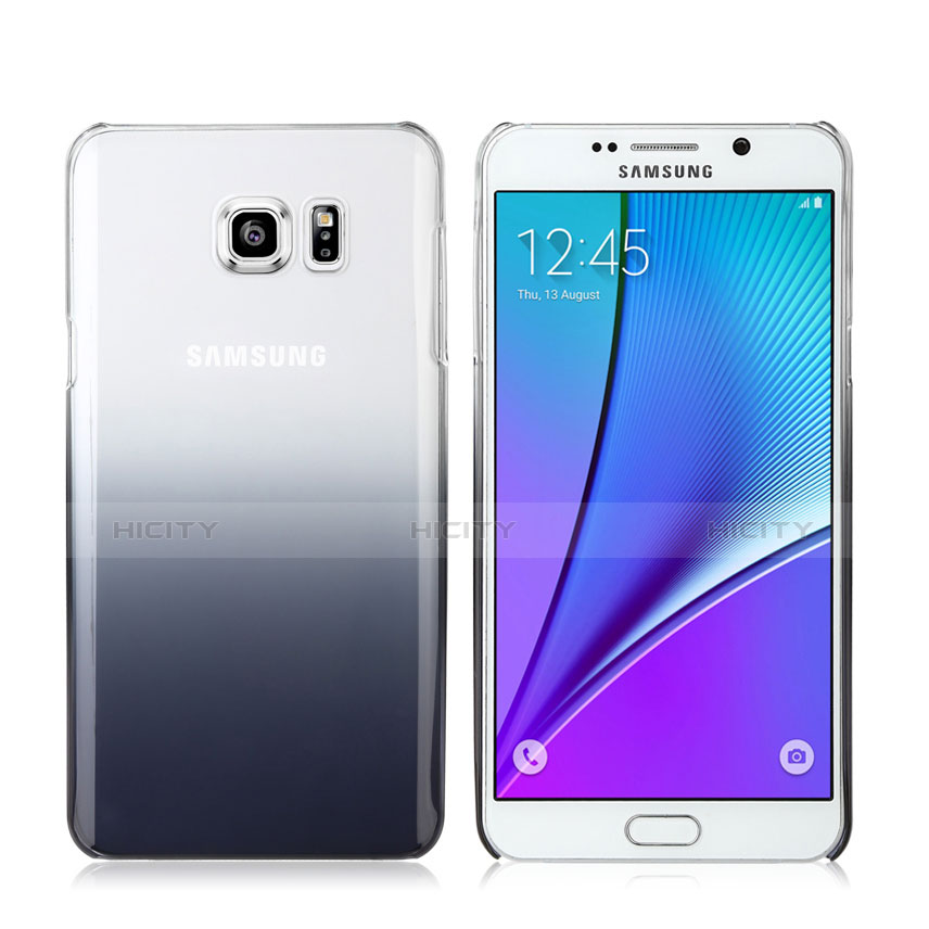 Samsung Galaxy Note 5 N9200 N920 N920F用ハードケース グラデーション 勾配色 クリア透明 サムスン グレー