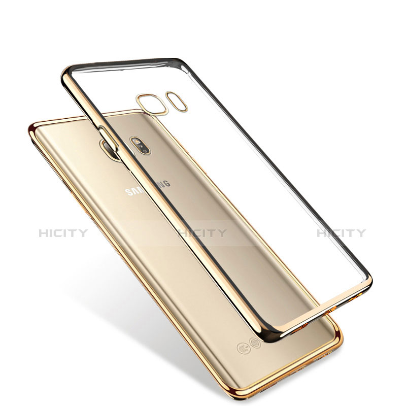 Samsung Galaxy Note 5 N9200 N920 N920F用バンパーケース クリア透明 サムスン ゴールド