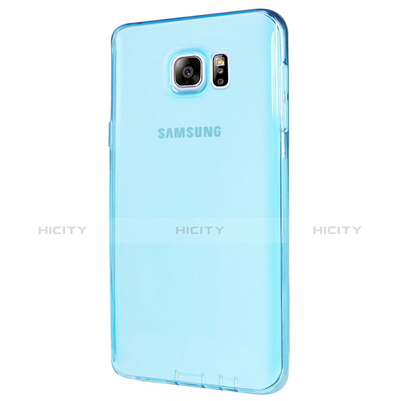 Samsung Galaxy Note 5 N9200 N920 N920F用極薄ソフトケース シリコンケース 耐衝撃 全面保護 クリア透明 T06 サムスン ネイビー