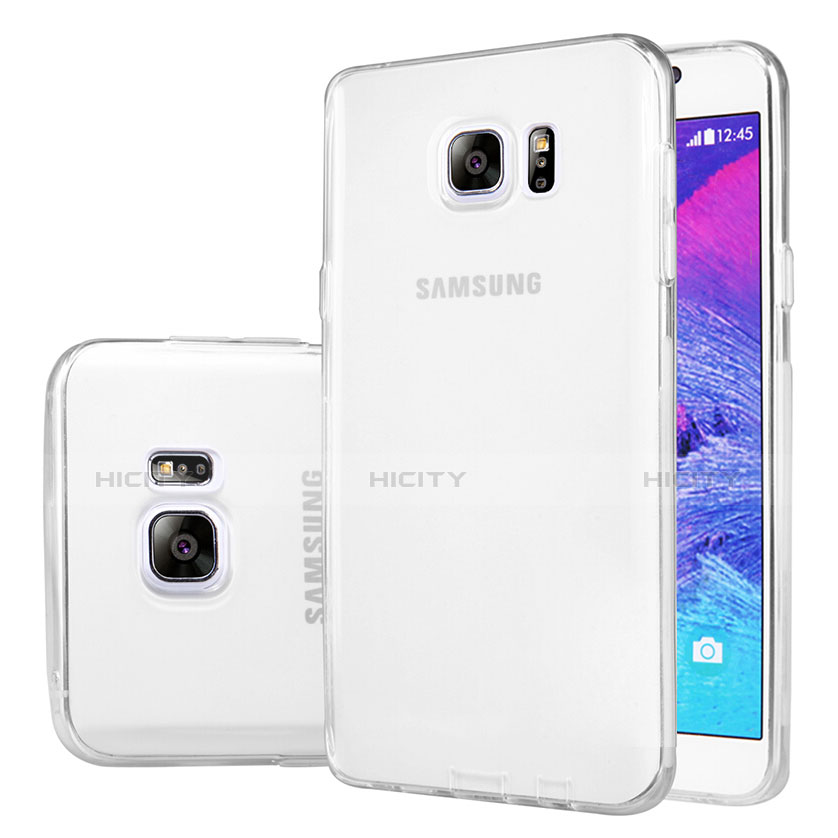 Samsung Galaxy Note 5 N9200 N920 N920F用極薄ソフトケース シリコンケース 耐衝撃 全面保護 クリア透明 T06 サムスン ホワイト
