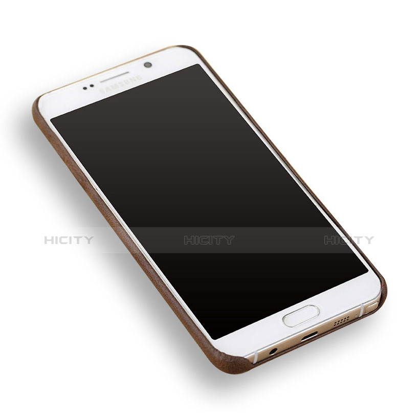 Samsung Galaxy Note 5 N9200 N920 N920F用ケース 高級感 手触り良いレザー柄 サムスン ブラウン