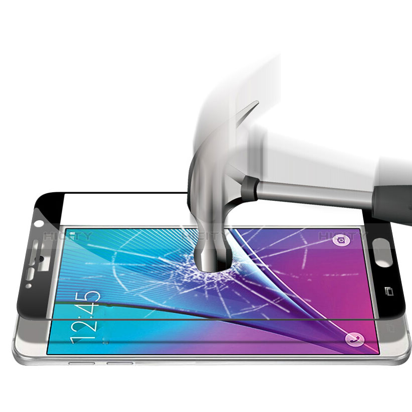 Samsung Galaxy Note 5 N9200 N920 N920F用強化ガラス フル液晶保護フィルム F03 サムスン ブラック
