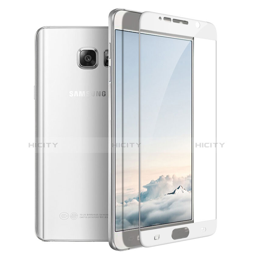 Samsung Galaxy Note 5 N9200 N920 N920F用強化ガラス フル液晶保護フィルム F03 サムスン ホワイト
