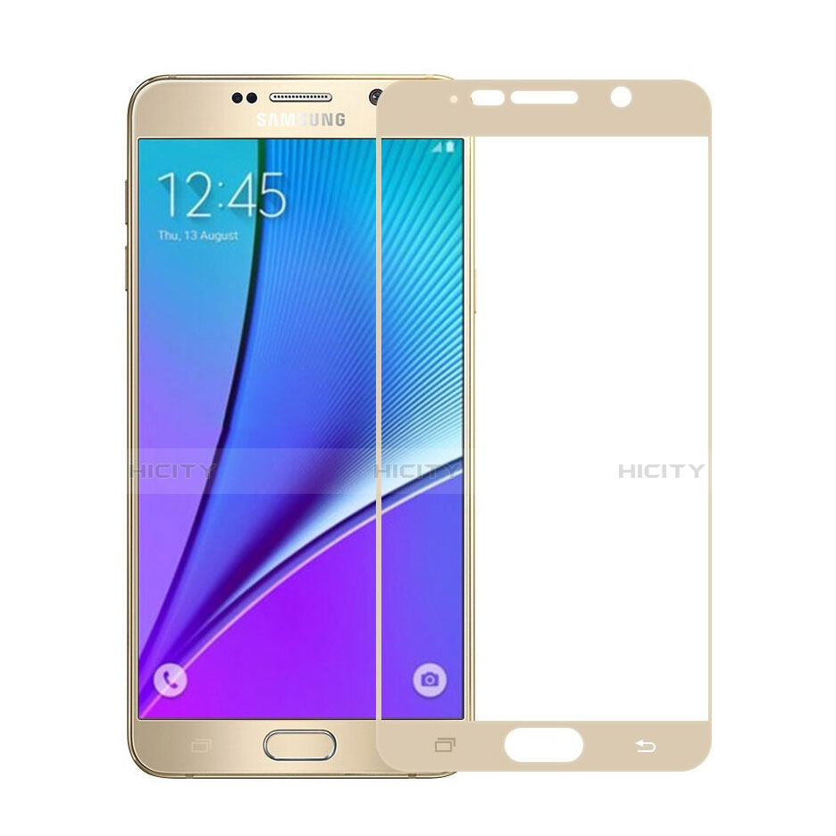 Samsung Galaxy Note 5 N9200 N920 N920F用強化ガラス フル液晶保護フィルム サムスン ゴールド