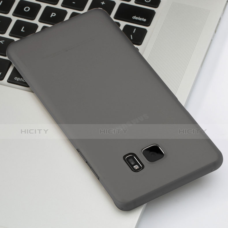 Samsung Galaxy Note 7用極薄ケース クリア透明 プラスチック サムスン ブラック