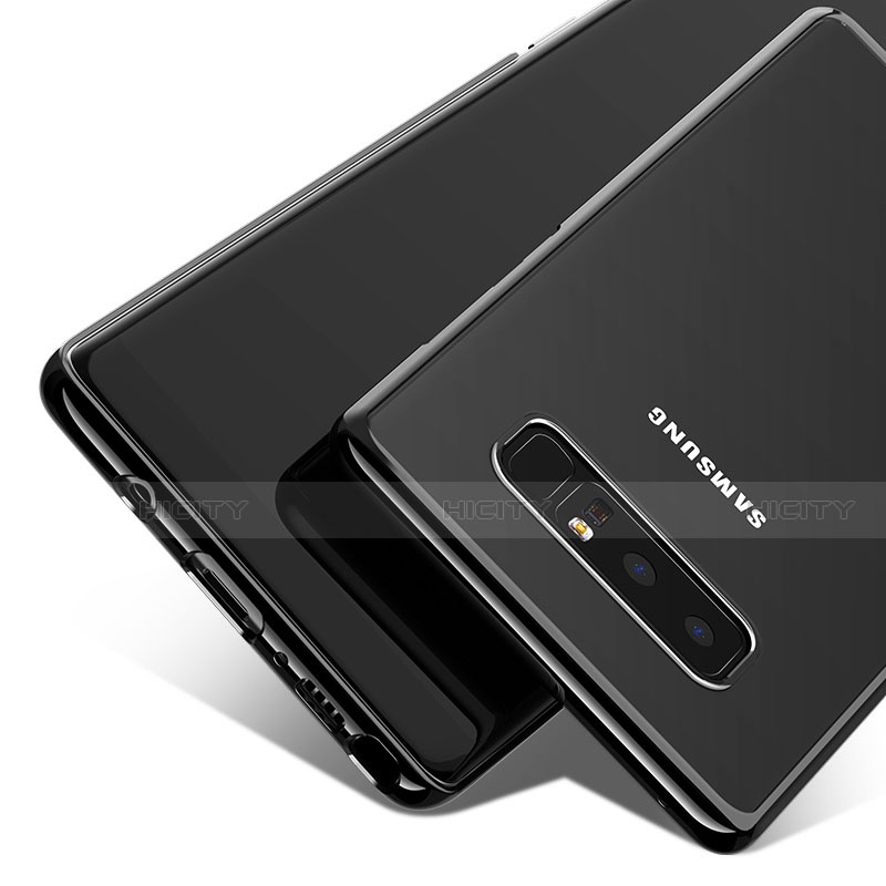 Samsung Galaxy Note 8用ハイブリットバンパーケース クリア透明 プラスチック サムスン ブラック