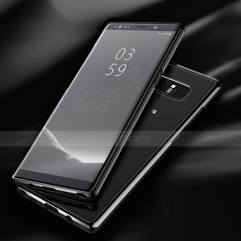 Samsung Galaxy Note 8用ハイブリットバンパーケース クリア透明 プラスチック サムスン ブラック