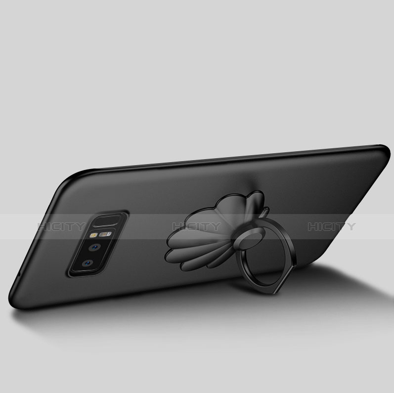 Samsung Galaxy Note 8用シリコンケース ソフトタッチラバー カバー サムスン ブラック